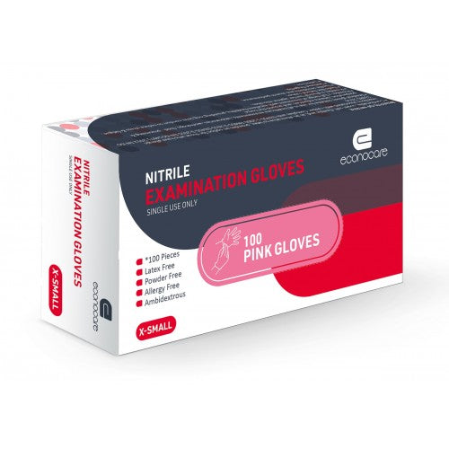 Glove Exam Pink Nitrile Extra Small 100