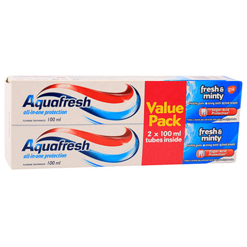 Aquafresh Minty Twin Pack 2X100ml