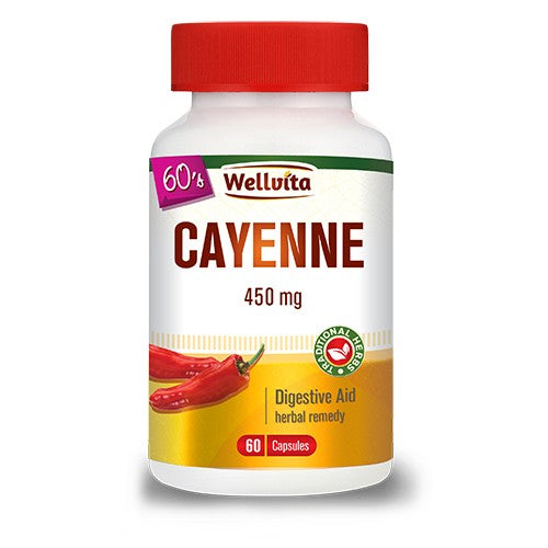 Cayenne 450mg 60 Capsules Wellvita