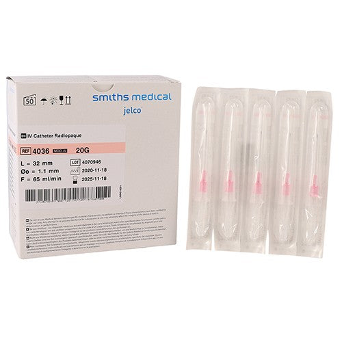 Jelco Radiopaque 20G Pink 50