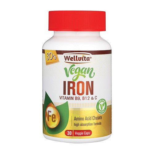 Wellvita Vegan Iron 30 Veggie Capsules