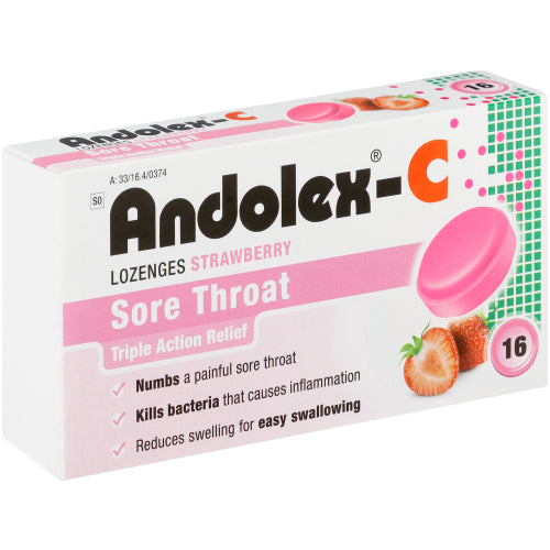 Andolex-C 16 Strawberry Lozenges