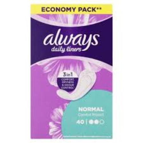 Always Liners Normal Unscented 40