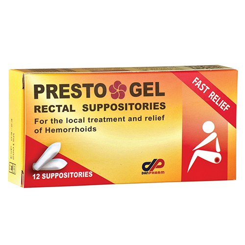 Presto Gel Rectal Suppositories 12