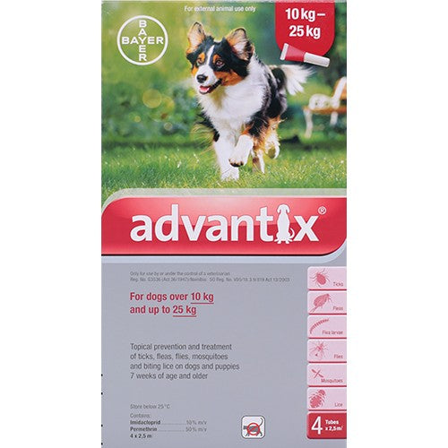Advantix Large Dog 10-25Kg 2.5ml 4 Pipets