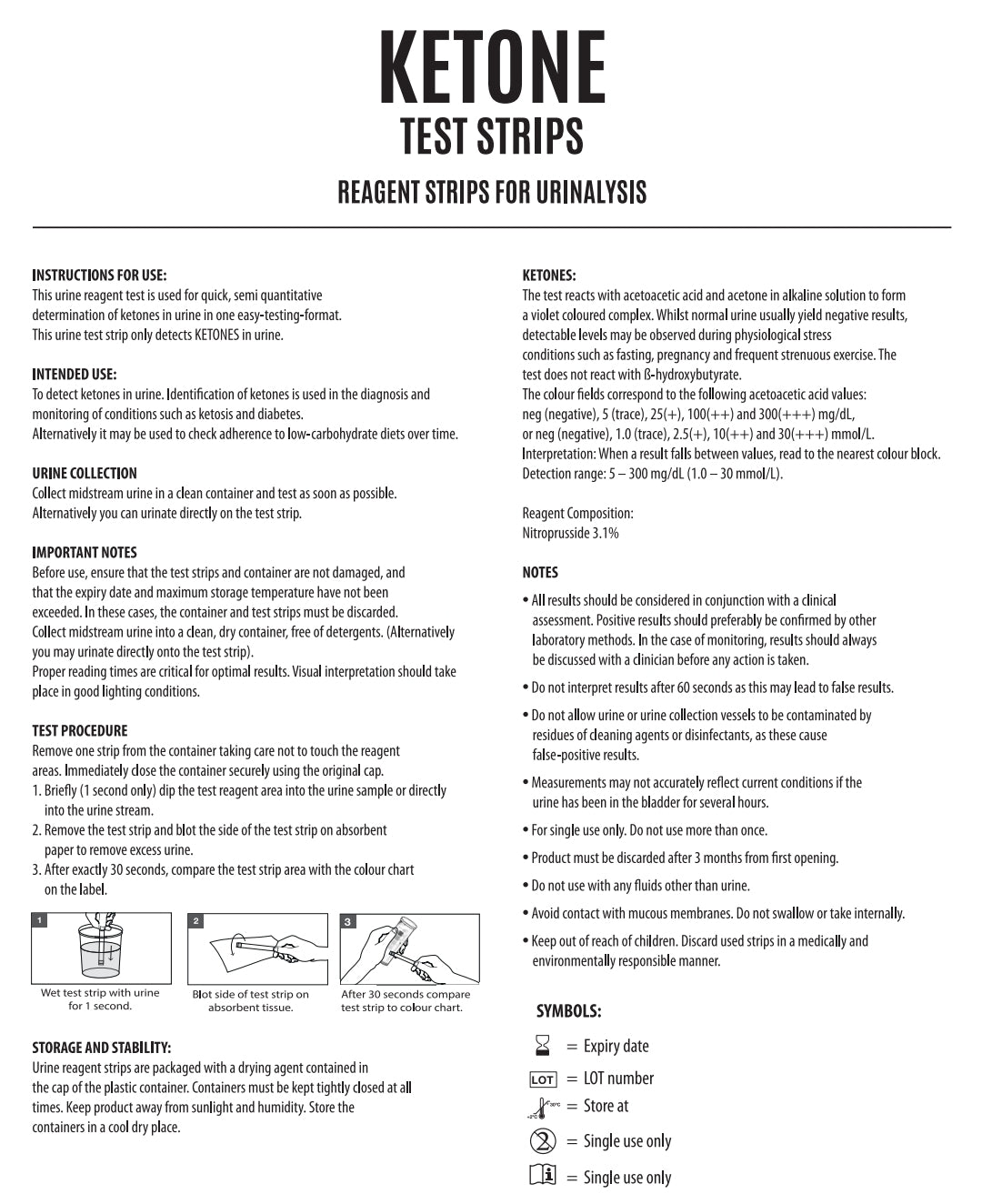 Ketone Test Strips 100