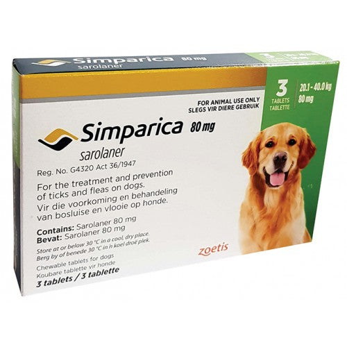 Simparica Tablets 80mg 20kg-40kg Green 3
