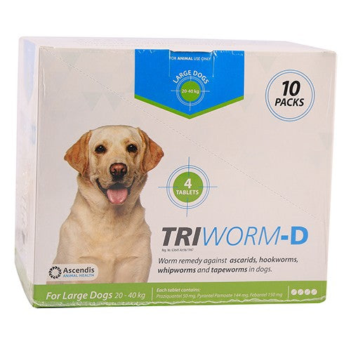 Triworm-D Large Tablets 20-40Kg 10