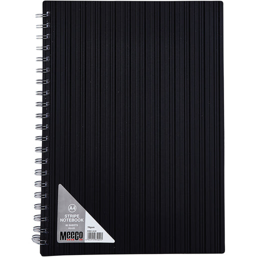 A4 Notebook Meeco Spiral Polypropylene Black