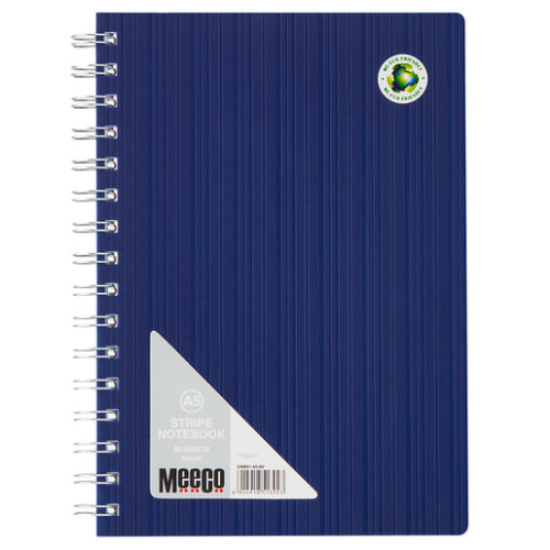 A5 Notebook Meeco Stripe Pattern Blue