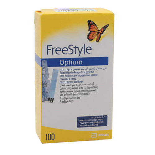 Freestyle Optium Glucose Strips 100