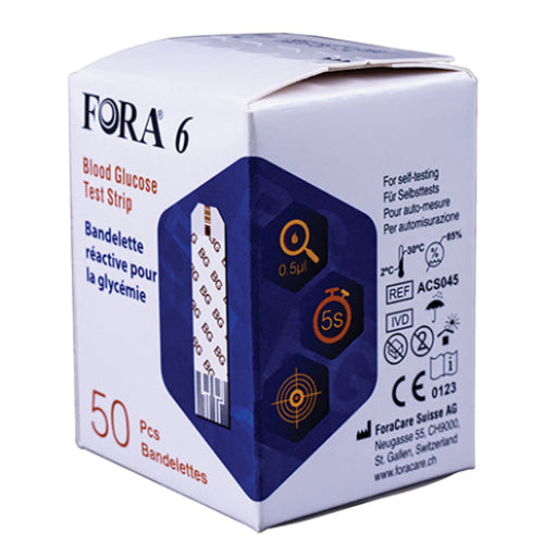 Fora 6 Blood Glucose Strips Pack 50