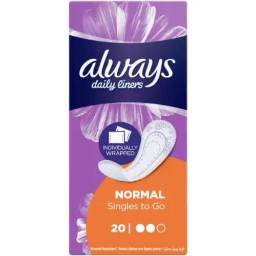 Always Liners Normal Unscented Fold & Wrap 20