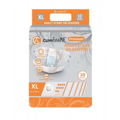 Adult Diapers Premium Strap-On X Large 10