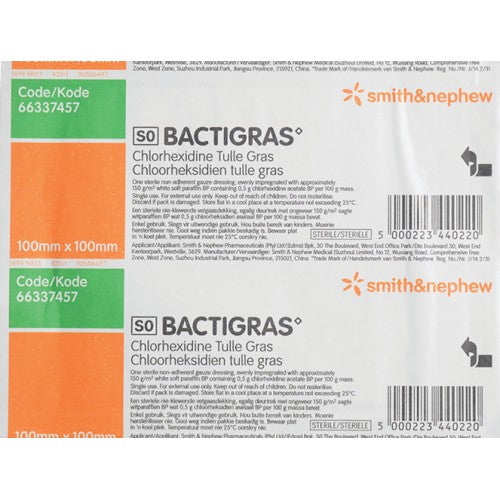 Bactigras Dressing 100X100mm 1