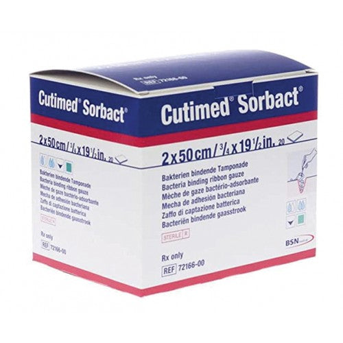 Cutimed Sorbact Ribbon Gauze 2cm x 50cm 20 – Cura Pharm