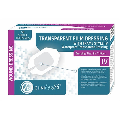 Dressing Transparent Film Iv Clinihealth 9X11.6cm 50