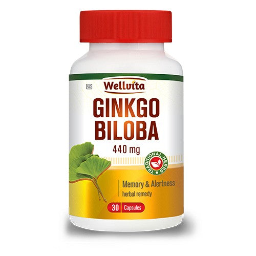 Ginkgo Biloba 440mg 30 Capsules Wellvita
