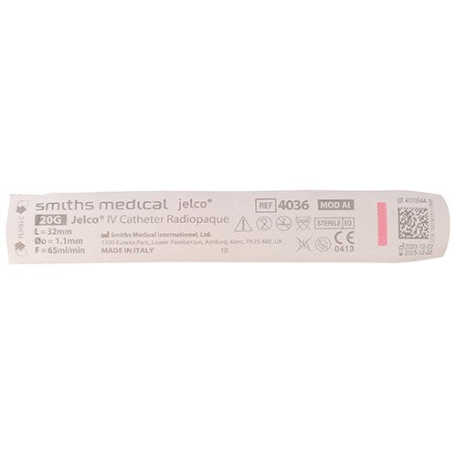 Jelco Radiopaque 20G Pink 1