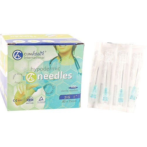 Needle 21Gx25mm Clinihealth Green 100