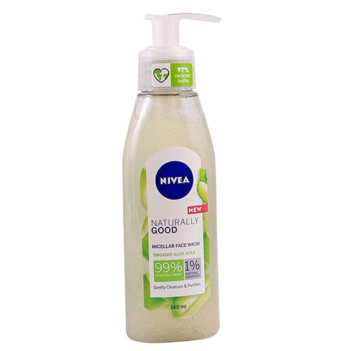 Nivea Face Wash Gel Naturally Good 140ml Cura Pharm