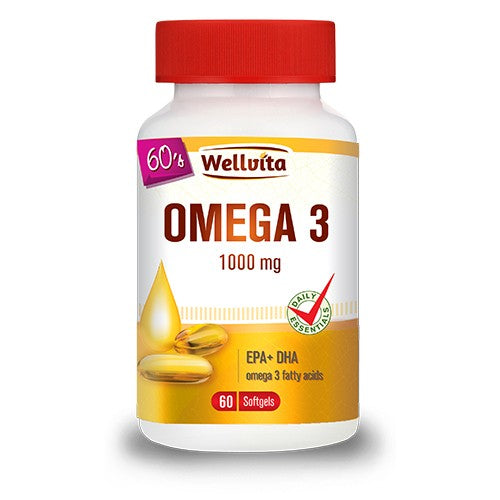 Omega 3 1000mg 60 Softgels Wellvita