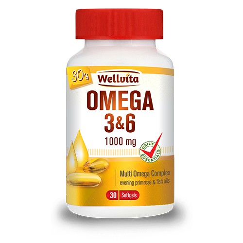 Omega 3&6 1000mg 30 Softgels Wellvita