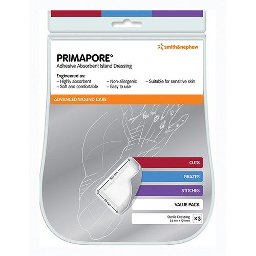 Primapore Dressing 100X83mm 3