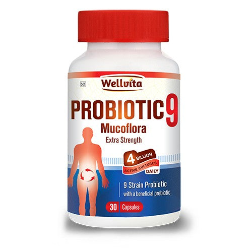 Probiotic-9 Strain 30 Capsules Wellvita