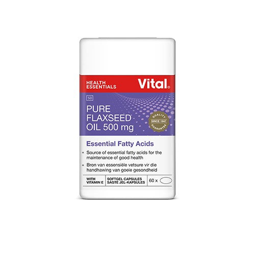 Vital Flaxseed Oil 500mg Capsules 60