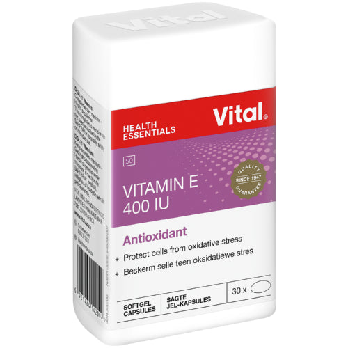 Vital Vitamin E 400Iu Capsules 30 Cura Pharm