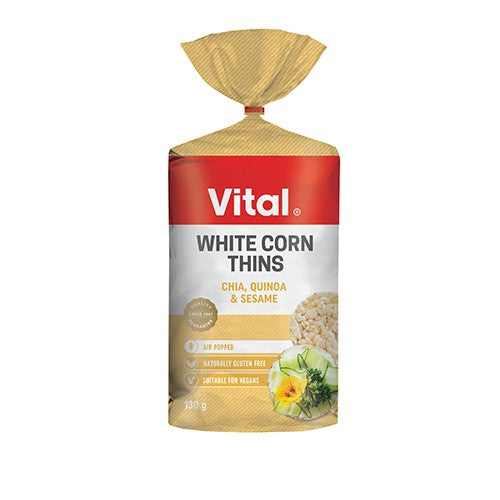 Vital White Corn Thins 130g