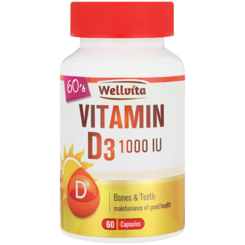 Vitamin D3 1000Iu 60 Capsules Wellvita
