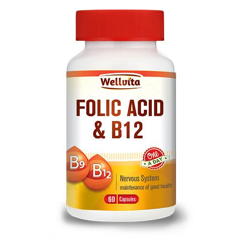 Wellvita Folic Acid & B12 Capsules 60 – Cura Pharm