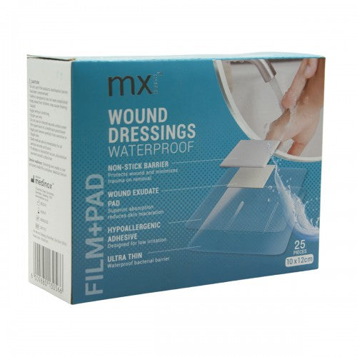 Wound Dressing Mx Film+Pad 10X12cm 25