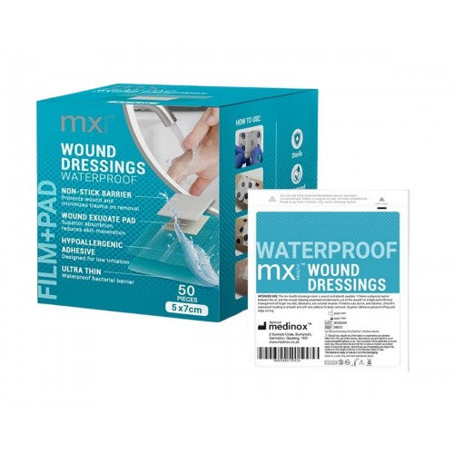 Wound Dressing Mx Film+Pad 5X7cm 50 Cura Pharm