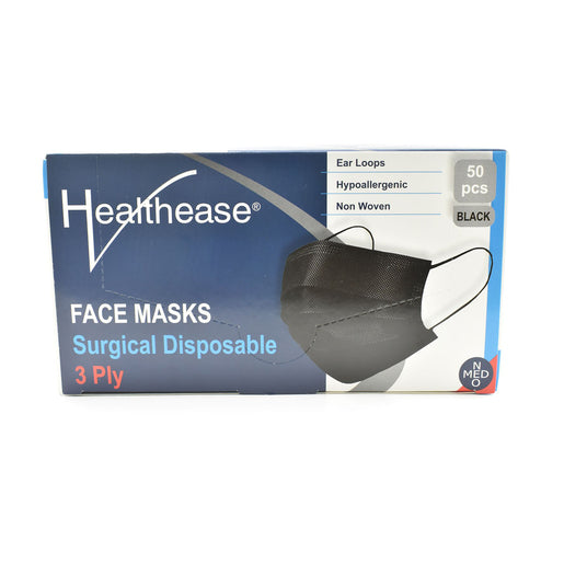 Mask Surgical 3ply Loop Black 50s