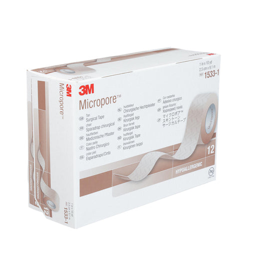 MICROPORE TAN 25MM x 9.1M 1533-1 12