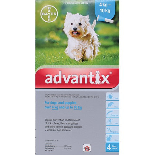 Advantix Medium Dog 4-10Kg 1ml 4 Pipets