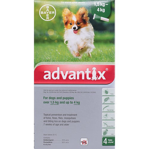 Advantix Small Dog 1.5-4Kg 0.4ml 4 Pipets