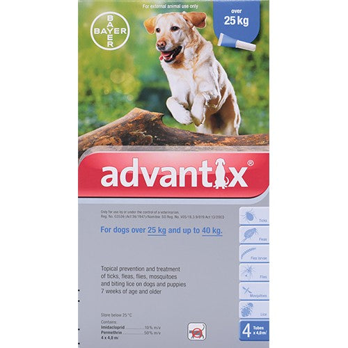 Advantix X large Dog 25Kg+ 4ml 4 Pipets