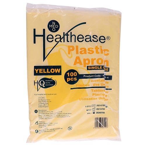 Apron Plastic Yellow Healthease 100