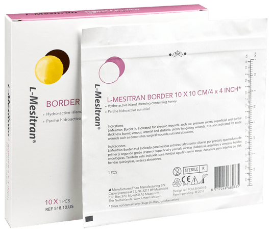 L-Mesitran Border Dressing 10cm x 10cm 10