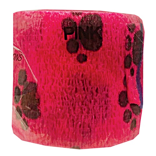 Sticky Band Vt Paw Print Pink 50mm