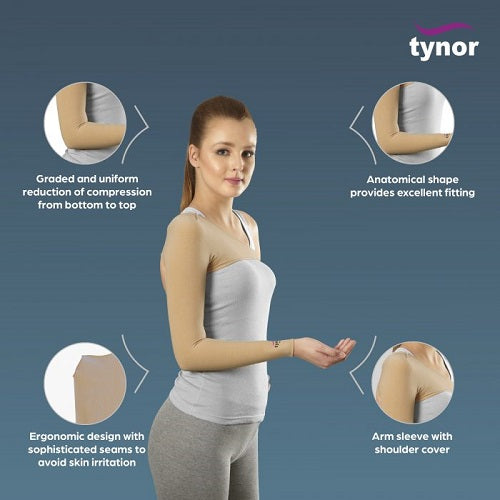 Compression Garment Arm Sleeve +Shoulder Cover Tynor