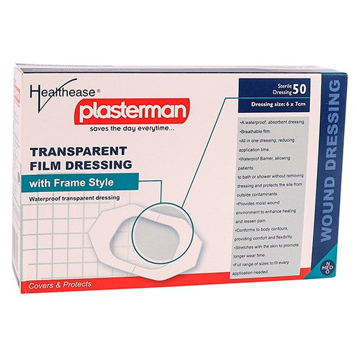 Dressing Transparent Film 6 X 7cm Healthease 50