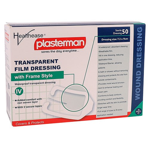 Dressing Transparent Film Iv 7.2 X 9cm Healthease 50