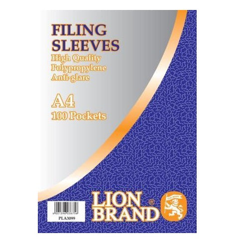 Filing Sleeves A4 40Mic Lion 100