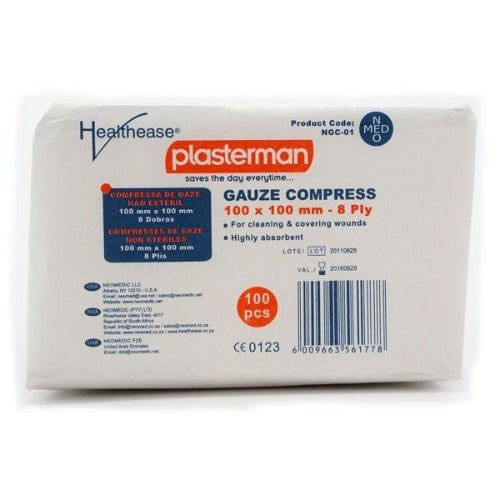 Gauze 100X100X8Ply Non Sterile Healthease 100