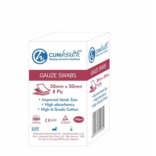 Gauze 50 X 50X 8Ply Non Sterile Clinihealth 100